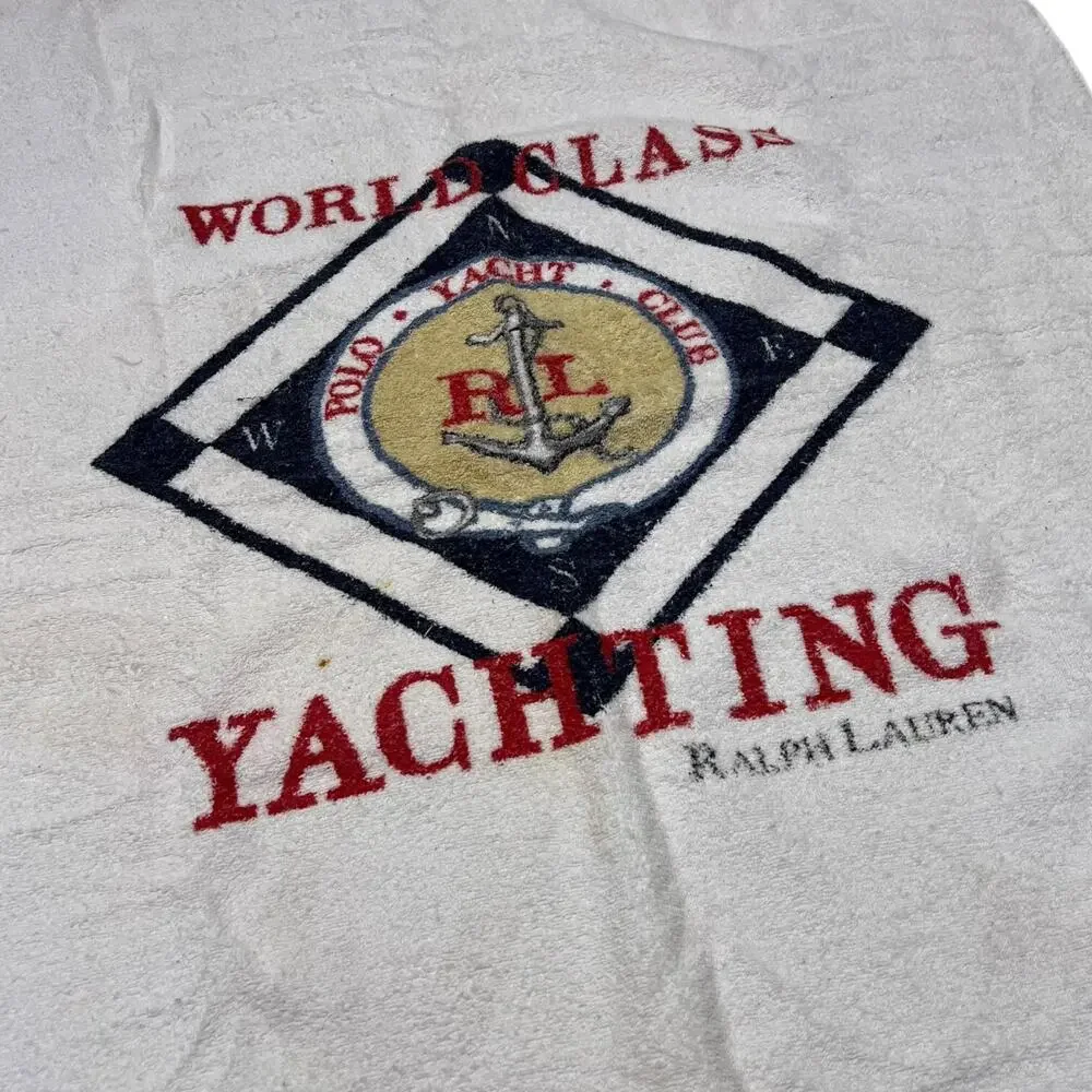 Ralph Lauren Vintage World Class Yachting Oversized Beach Towel FLAW 34 x 66